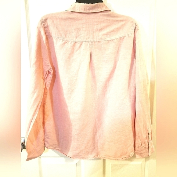 Express Button Down Top Linen and Cotton Blend - Picture 4 of 5